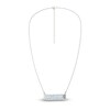 Thumbnail Image 5 of Natural Aquamarine Bar Necklace 1/4 ct tw Diamonds 10K White Gold 18"