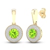 Thumbnail Image 0 of Natural Peridot Drop Earrings 1/3 ct tw Diamonds 10K Yellow Gold