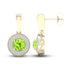 Thumbnail Image 2 of Natural Peridot Drop Earrings 1/3 ct tw Diamonds 10K Yellow Gold