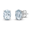Thumbnail Image 0 of Natural Aquamarine Stud Earrings 1/8 ct tw Diamonds 10K White Gold