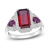 Thumbnail Image 1 of Natural Rhodolite Garnet Ring 1/4 ct tw Diamonds 10K White Gold