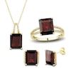 Thumbnail Image 1 of Natural Garnet Ring, Earring & Necklace Set 1/5 ct tw Diamonds 10K Yellow Gold
