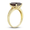 Thumbnail Image 6 of Natural Garnet Ring, Earring & Necklace Set 1/5 ct tw Diamonds 10K Yellow Gold