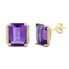 Thumbnail Image 3 of Natural Amethyst Ring, Earring & Necklace Set 1/5 ct tw Diamonds 10K Yellow Gold