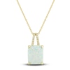 Thumbnail Image 2 of Lab-Created Opal Ring, Earring & Necklace Set 1/5 ct tw Diamonds 10K Yellow Gold