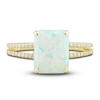 Thumbnail Image 5 of Lab-Created Opal Ring, Earring & Necklace Set 1/5 ct tw Diamonds 10K Yellow Gold