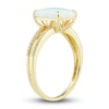 Thumbnail Image 6 of Lab-Created Opal Ring, Earring & Necklace Set 1/5 ct tw Diamonds 10K Yellow Gold