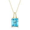 Thumbnail Image 1 of Natural Swiss Blue Topaz Ring, Earring & Necklace Set 1/5 ct tw Diamonds 10K Yellow Gold