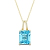 Thumbnail Image 2 of Natural Swiss Blue Topaz Ring, Earring & Necklace Set 1/5 ct tw Diamonds 10K Yellow Gold