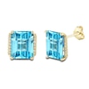 Thumbnail Image 2 of Natural Swiss Blue Topaz Ring, Earring & Necklace Set 1/5 ct tw Diamonds 10K Yellow Gold