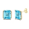 Thumbnail Image 3 of Natural Swiss Blue Topaz Ring, Earring & Necklace Set 1/5 ct tw Diamonds 10K Yellow Gold