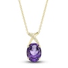 Thumbnail Image 1 of Natural Amethyst Ring, Earring & Necklace Set 1/5 ct tw Diamonds 10K Yellow Gold
