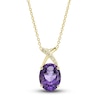Thumbnail Image 2 of Natural Amethyst Ring, Earring & Necklace Set 1/5 ct tw Diamonds 10K Yellow Gold