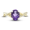 Thumbnail Image 4 of Natural Amethyst Ring, Earring & Necklace Set 1/5 ct tw Diamonds 10K Yellow Gold