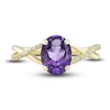 Thumbnail Image 5 of Natural Amethyst Ring, Earring & Necklace Set 1/5 ct tw Diamonds 10K Yellow Gold