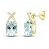 Thumbnail Image 3 of Natural Aquamarine Ring, Earring & Necklace Set 1/5 ct tw Diamonds 10K Yellow Gold