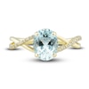 Thumbnail Image 4 of Natural Aquamarine Ring, Earring & Necklace Set 1/5 ct tw Diamonds 10K Yellow Gold