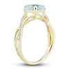 Thumbnail Image 5 of Natural Aquamarine Ring, Earring & Necklace Set 1/5 ct tw Diamonds 10K Yellow Gold
