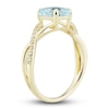 Thumbnail Image 6 of Natural Aquamarine Ring, Earring & Necklace Set 1/5 ct tw Diamonds 10K Yellow Gold
