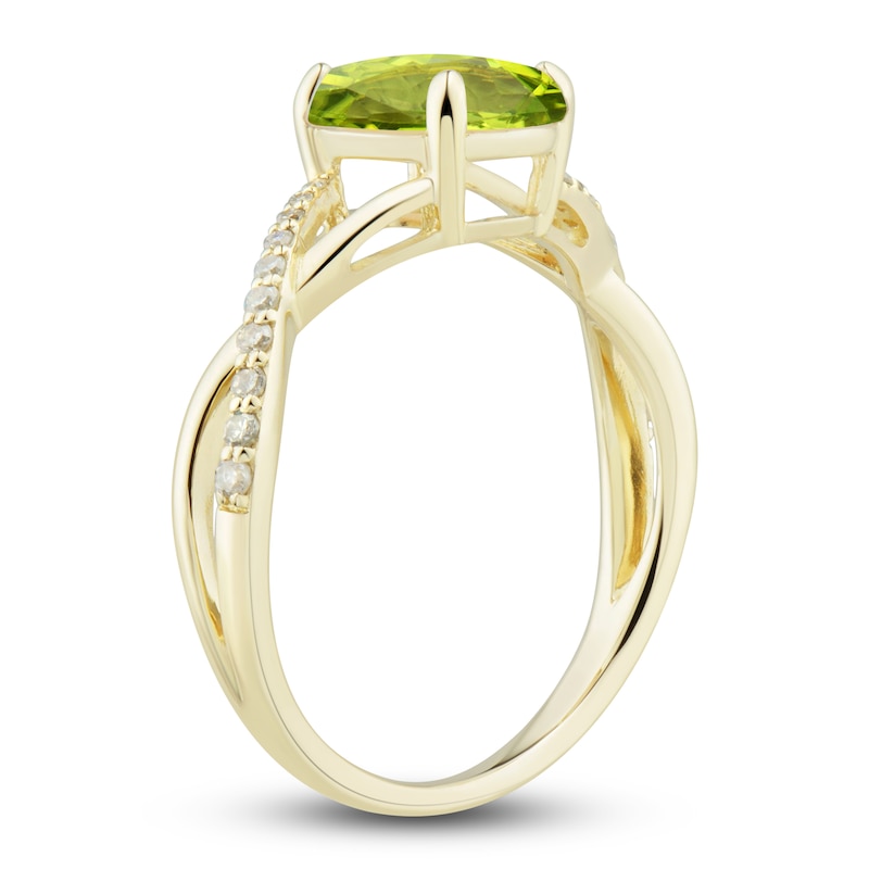 Main Image 6 of Natural Peridot Ring, Earring & Necklace Set 1/5 ct tw Emerald 10K Yellow Gold