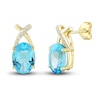 Thumbnail Image 3 of Natural Swiss Blue Topaz Ring, Earring & Necklace Set 1/5 ct tw Diamonds 10K Yellow Gold