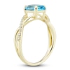 Thumbnail Image 5 of Natural Swiss Blue Topaz Ring, Earring & Necklace Set 1/5 ct tw Diamonds 10K Yellow Gold
