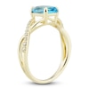 Thumbnail Image 6 of Natural Swiss Blue Topaz Ring, Earring & Necklace Set 1/5 ct tw Diamonds 10K Yellow Gold