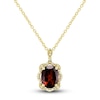 Thumbnail Image 1 of Natural Garnet Ring, Earring & Necklace Set 1/3 ct tw Diamonds 10K Yellow Gold