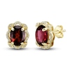 Thumbnail Image 2 of Natural Garnet Ring, Earring & Necklace Set 1/3 ct tw Diamonds 10K Yellow Gold