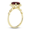Thumbnail Image 5 of Natural Garnet Ring, Earring & Necklace Set 1/3 ct tw Diamonds 10K Yellow Gold