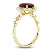 Thumbnail Image 6 of Natural Garnet Ring, Earring & Necklace Set 1/3 ct tw Diamonds 10K Yellow Gold