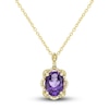 Thumbnail Image 1 of Natural Amethyst Ring, Earring & Necklace Set 1/3 ct tw Diamonds 10K Yellow Gold