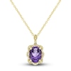 Thumbnail Image 2 of Natural Amethyst Ring, Earring & Necklace Set 1/3 ct tw Diamonds 10K Yellow Gold