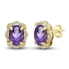 Thumbnail Image 2 of Natural Amethyst Ring, Earring & Necklace Set 1/3 ct tw Diamonds 10K Yellow Gold
