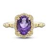 Thumbnail Image 4 of Natural Amethyst Ring, Earring & Necklace Set 1/3 ct tw Diamonds 10K Yellow Gold