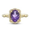 Thumbnail Image 5 of Natural Amethyst Ring, Earring & Necklace Set 1/3 ct tw Diamonds 10K Yellow Gold