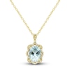 Thumbnail Image 1 of Natural Aquamarine Ring, Earring & Necklace Set 1/3 ct tw Diamonds 10K Yellow Gold