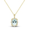 Thumbnail Image 2 of Natural Aquamarine Ring, Earring & Necklace Set 1/3 ct tw Diamonds 10K Yellow Gold