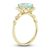 Thumbnail Image 5 of Natural Aquamarine Ring, Earring & Necklace Set 1/3 ct tw Diamonds 10K Yellow Gold