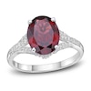 Thumbnail Image 1 of Natural Garnet Ring 1/6 ct tw Diamonds 10K White Gold