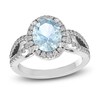Thumbnail Image 1 of Natural Aquamarine & Natural White Topaz Oval Ring 10K White Gold