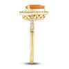 Thumbnail Image 3 of Natural Fire Opal Ring 1/4 ct tw Diamonds 10K Yellow Gold