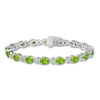 Thumbnail Image 1 of Natural Peridot & White Lab-Created Sapphire Tennis Bracelet Sterling Silver 7.25"