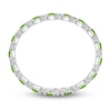 Thumbnail Image 2 of Natural Peridot & White Lab-Created Sapphire Tennis Bracelet Sterling Silver 7.25"