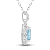 Thumbnail Image 2 of Natural Aquamarine Pendant Necklace 1/4 ct tw Diamonds 10K White Gold 18"