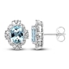 Thumbnail Image 1 of Natural Aquamarine Stud Earrings 3/8 ct tw Diamonds 10K White Gold