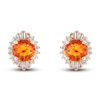 Thumbnail Image 0 of Natural Fire Opal Stud Earrings 1/5 ct tw Diamonds 10K Rose Gold