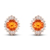 Thumbnail Image 1 of Natural Fire Opal Stud Earrings 1/5 ct tw Diamonds 10K Rose Gold