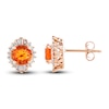 Thumbnail Image 1 of Natural Fire Opal Stud Earrings 1/5 ct tw Diamonds 10K Rose Gold