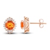 Thumbnail Image 2 of Natural Fire Opal Stud Earrings 1/5 ct tw Diamonds 10K Rose Gold